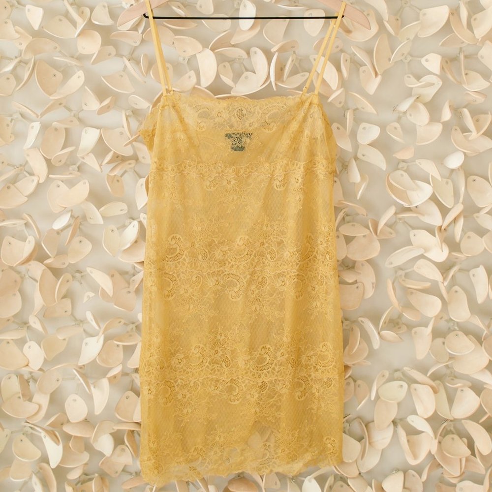 Natori Boudoir Sheer Lace Chemise Golden Yellow - Picture 8 of 8